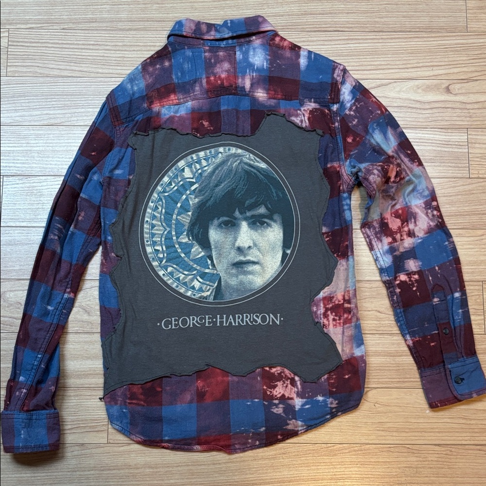 Vintage Style Beatles George Harrison Plaid Shirt